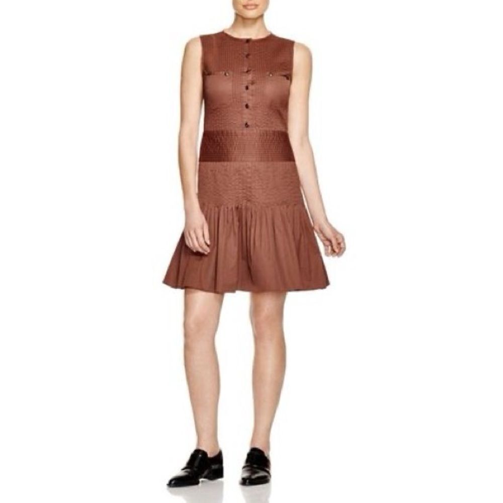 Hanley Mellon NWT Women’s Cotton Sleeveless Pleated Coco Pin Tuck Dress Size 0
